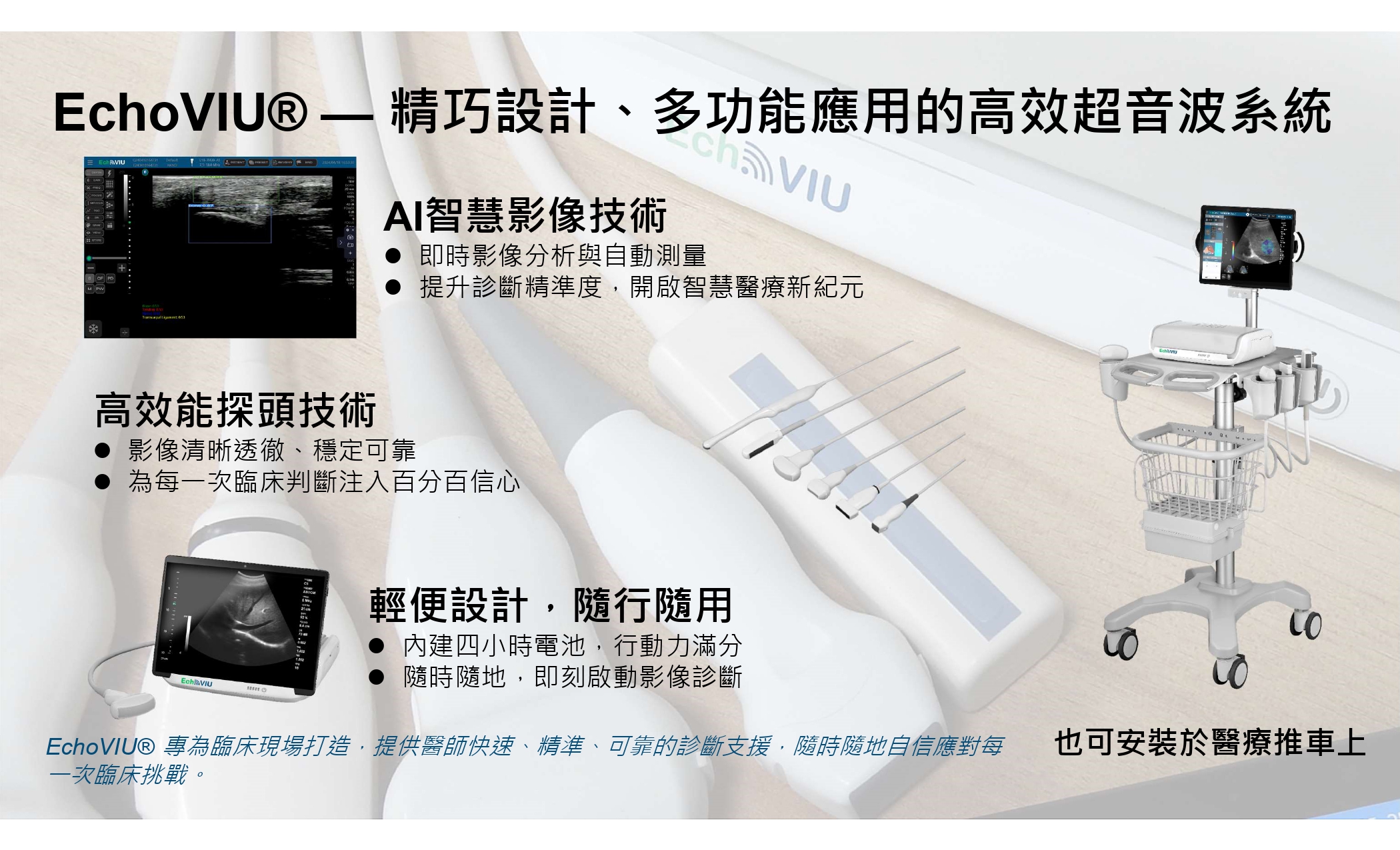 EchoVIU® — 精巧設計、多功能應用的高效超音波系統