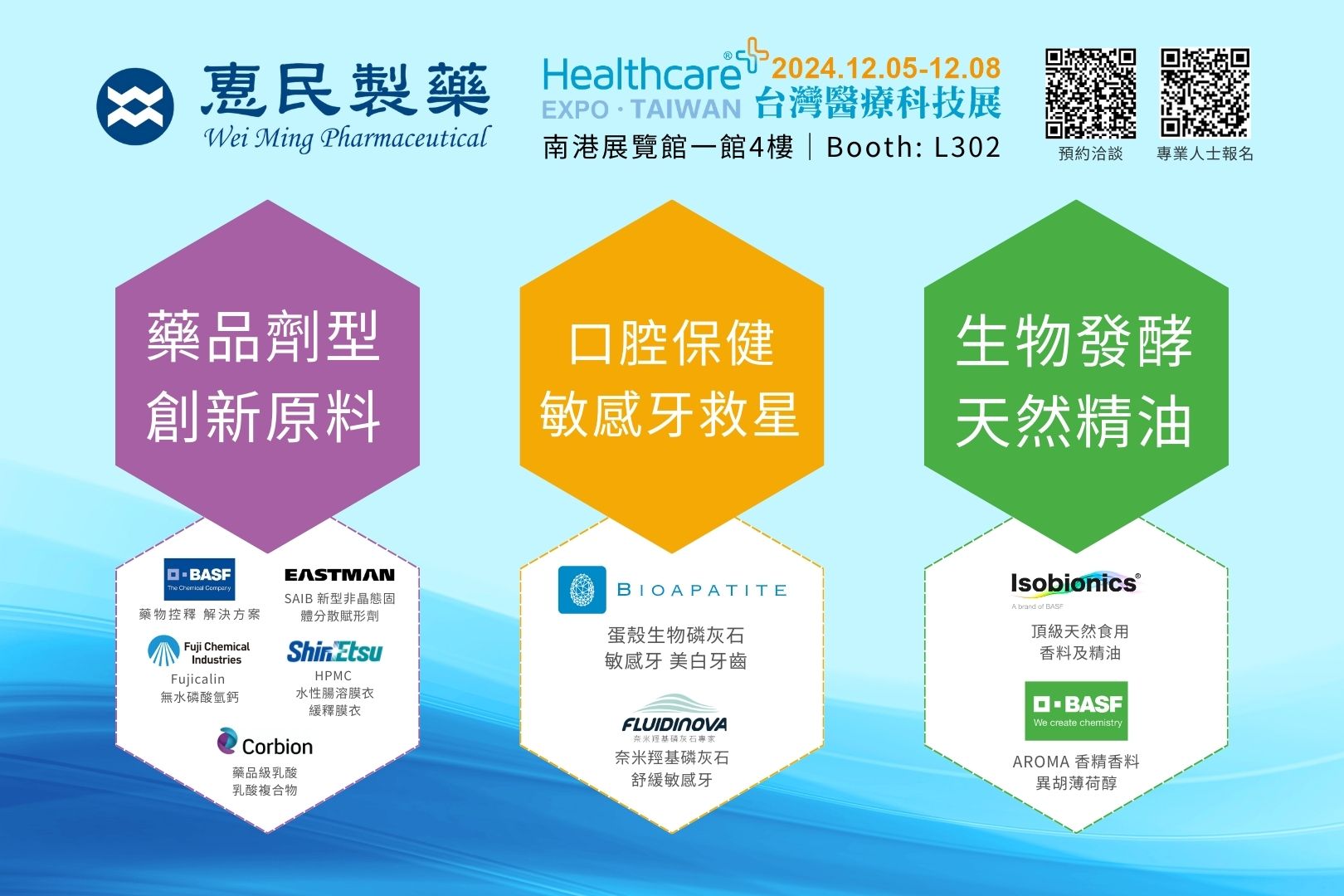 惠民製藥 60年賦形劑原料專家 連結國際領導品牌